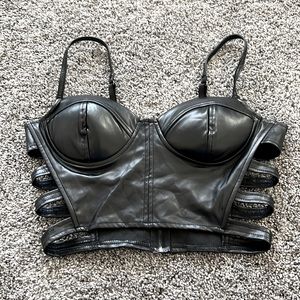 Leather crop top